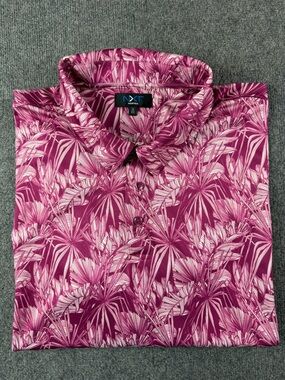 NXT Nortex Men’s Short Sleeve Floral Golf Polo Shirt Size 3X Red/White